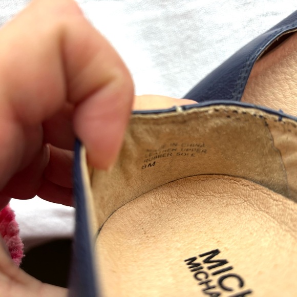 NWOT MICHAEL Michael Kors Lindsey Leather Ballet Flats navy SZ 8 M - Picture 9 of 14